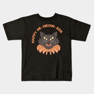 Happy Ha-meow-een Cat Halloween Kids T-Shirt